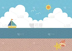 海岸和游艇插图(日文)