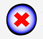 蓝底红叉按钮图标 页面网页 平面电商 创意素材