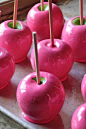 Pink Candy Apples. Could be parting gifts for AKA Baby shower, birthday party snacks..girls night snacks or sisterly relations event.