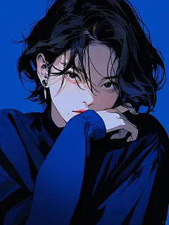 蓝色系 | 短发女生头像 - 小红书