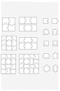 魔块拼图线稿素材免扣元素