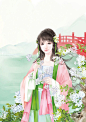 拿花少女
