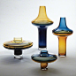 Tall Cobalt Over Amber Vase Small - Global Views