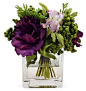 7" Anemones in Vase, Faux: