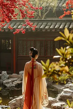 理智的桂花旗袍美女人物肖像摄影图片