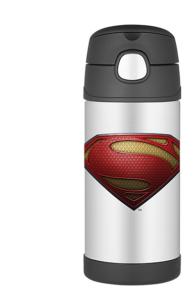 thermos03膳魔师funtainer超人钢铁之躯吸管保温随行杯355ml