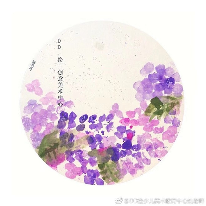 5岁宝贝特殊技法绣球花（教程见人人讲DD...