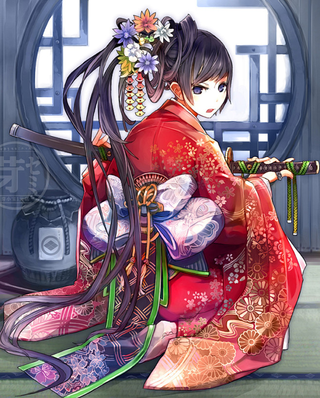 动漫新款和服美少女插图二次元日式萌妹xf067 淘宝网