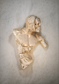 3D billelis Form gold Marble sculpture skull snake White Zbrush