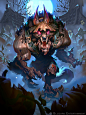 Pumpkin Peasant, Mike Azevedo : Some hearthstone cards I painted for "Witchwood", painted this one entirely on the Ipad using Procreate, such a fun concept <br/>More details: <a class="text-meta meta-link" rel="nofollow&q