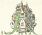 Mattias Adolfsson，来自瑞典锡格蒂纳（Sigtuna）的自由插画家，作品内容充满了想象力，房子和交通工具“杂交”后便可以移动了，有时房子又长出了头和四肢，总之任你想象它是什么东西都可以。