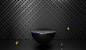 3D渲染抽象黑色背景金属几何产品台子舞台抽象背景素材