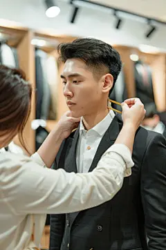 AI数字艺术西装定制西服店摄影图-众图网