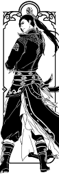 美しい男の白黒線のドラフト