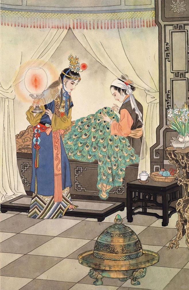 名家萧玉田创作的几组人物工笔画作品
