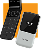 Nokia 2720  : 享用现代时尚风格的经典翻盖手机。Nokia 2720 翻盖手机采用外部和内部屏幕，拥有坚固的聚碳酸酯机身，一次充电即可享用长达 28 天的待机时间。紧急按钮可以设置为呼叫紧急联系人，或访问语音助手。
