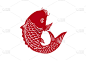 Chinese red carp illustration