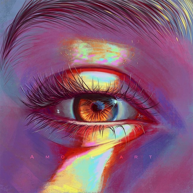 情绪感染！12张眼部特写插画作品