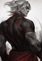 《街头霸王》肯 Ken  The fighting style used by Street Fighter characters Ken, is described as a martial art rooted as an assassination art Ansatsuken. This fighting style is heavily based on striking-based martial arts such as KyoKushin Karate.: 