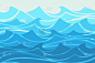 蓝水波浪抽象,海洋横幅插图.