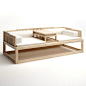 新中式罗汉床实木中式布艺二人沙发床现代简约禅意床榻酒店家具