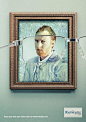 5、Keloptic广告，法国眼镜公司。油画是梵高的自画像。按语说：Turning Impressionism into Hyper realism.把印象主义变为超现实主义。
