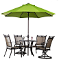 9' Sunbrella Fabric Patio Umbrella, Auto Tilt and Crank, Alu. 8 Ribs, Green contemporary-outdoor-umbrellas