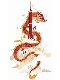 MJ插画|手机壁纸|长征火箭 - 小红书