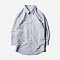 【ROARINGWILD】灰色七分袖衬衫-淘宝