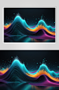 AI数字艺术科技感脉冲波峰谷波段图片-众图网
