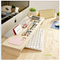 韩国办公桌面收纳盒 台式电脑键盘个性置物架 夹缝置物架 三件套