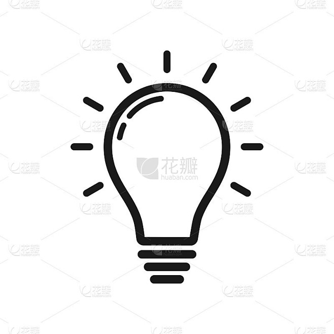 灯泡矢量图标，点子标志，灯泡图标