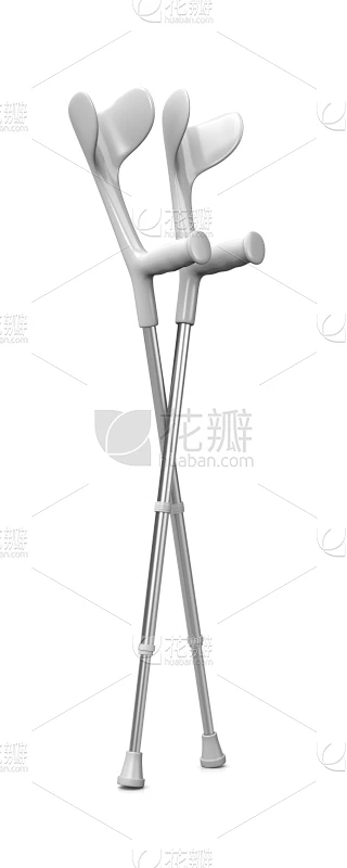 拐杖,白色,脚撑,支柱,手杖,一对,整形器具,医疗器械,两个物体,白色背景素材-花瓣网