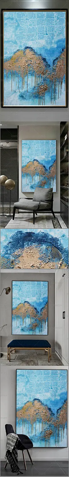 高清立体抽象油画艺术玄关（一千四百）