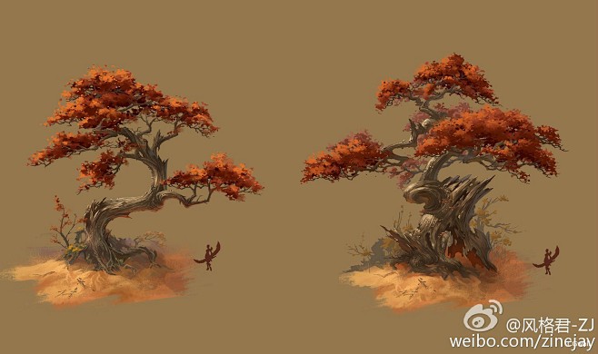 CGwall游戏原画网站_树原画