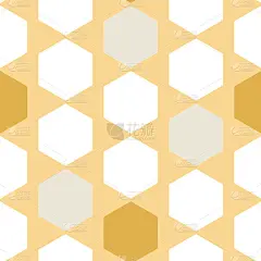 矢量蜂窝摘要黄色无缝图案背景。