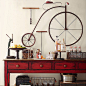 High Wheel Bicycle Wall Art
$490 USD,APPROXIMATELY ¥2,971 CNY..Bring some old school street style to your home decor. 
57" wide x 8" deep x 43.5" high.