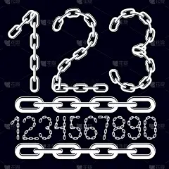 孤立向量数的集合。新潮数字，海报设计。