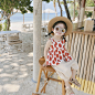 韩国夏天女童波点吊带宝宝海边度假上衣婴幼儿洋气背心娃娃衫T恤-淘宝网