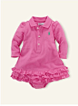 RalphLauren美国正品代购新款女大童宝宝婴儿长袖花边马球连衣裙