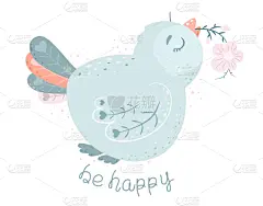 鸟类,可爱的,绘画插图,斯堪的纳维亚半岛,卡通,幸福,时尚,矢量,脐钉,喙
