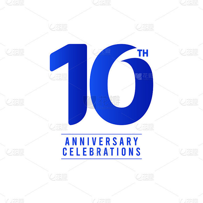 10周年庆典矢量模板设计插图