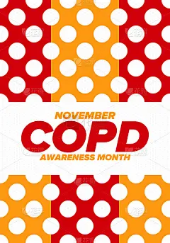 11月的COPD认识月。慢性阻塞性肺疾病。在美国每年庆祝一次。医疗保健和意识设计。海报，卡片，横幅和