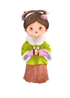 卫城小西采集到原创插画之古风Q萌小姐姐