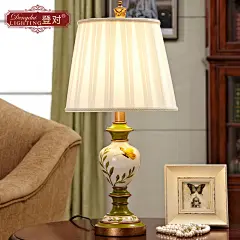 登对 欧式台灯卧室床头灯 温馨美式客厅装饰灯具创意手绘婚房台灯-淘宝网