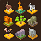 Isometric African Animal Set