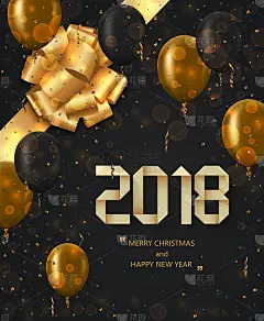 矢量现代圣诞或2018年新年冬季假期快乐的邀请卡背景