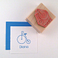 Old Fashioned Bicycle Personalized Rubber Stamp
