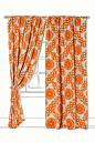 imagine sunshine coming through this? bright happy curtains: 