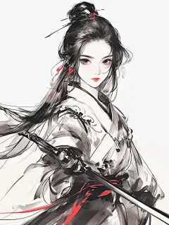 女侠客｜古风水墨女生壁纸头像插画｜A062_4_Maomao Ai铺子_来自小红书网页版